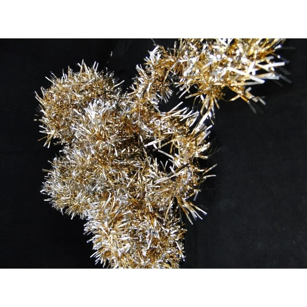 60 FEET CHRISTMAS TREE GARLAND TINSEL GOLD & SILVER ENOUGH FOR A TREE